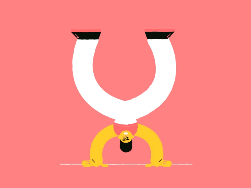 Day 21 / "U" for Upside Down 2d 36days adobe 36days u 36daysoftype 36daysoftype06 character animation character design contest dribbble gif illustration letter animation motion typography upsidedown