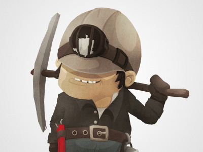 The Miner cartoon character funny game illustration ios ipad iphone miner