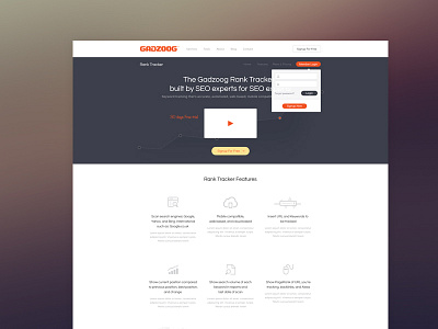 Rank Tracking Tool a clean homepage icons login quote request seo signup simple