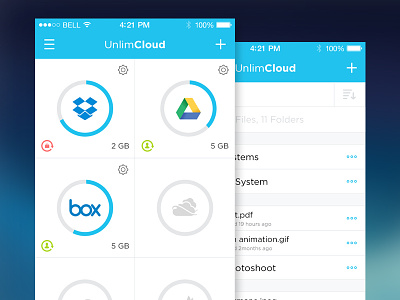 Free Cloud Storage app clean cloud interface ios7 simple storage ui user ux