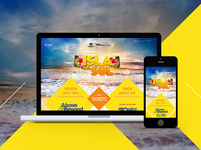 Isla Del Sol Fest 2014 clean design flat mobile responsive simple web webdesign