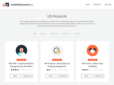 Ud Products filter listing product redesign simple ui ux webdesign website