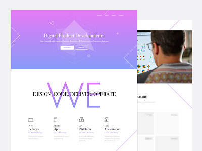 Digital Agency clean design homepage interface redesign simple ui ux website