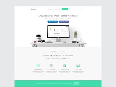 Refer & Earn clean design homepage simple ui ux web website