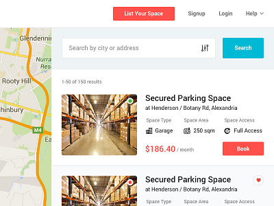 Search Space design flat property search sidebar ui ux