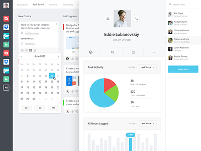 Employee Profile clean design flat interface product profile sidebar simple ui ux