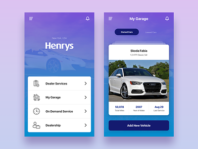 v2 Car Dealer app car dashboard design flat icons ios listing redesign ui ux