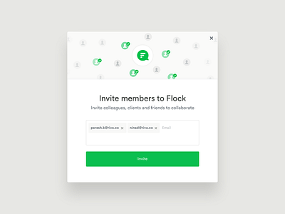 Flock 2.0 - Invite teammates app design icons interface modal pop ui up ux web