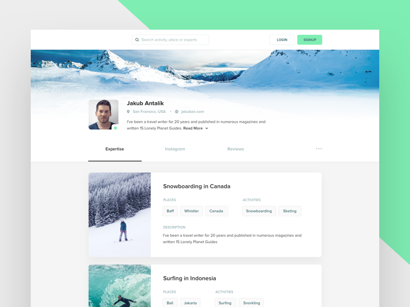 Travel Advisor Profile Light mobile app travel icons icon interface ux ui user account profile