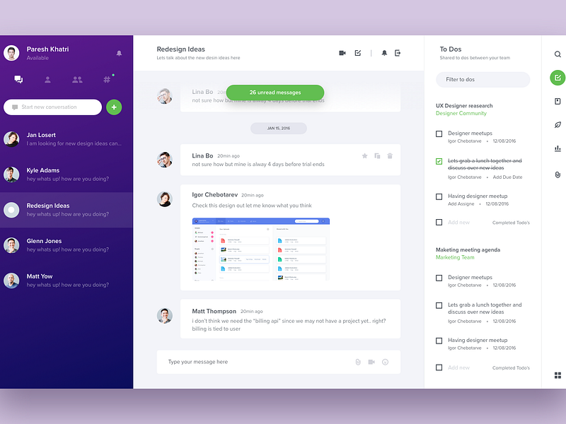 Unused Chat App Concept by Paresh Khatri on Dribbble