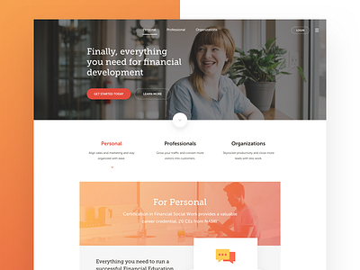 Financial Social Network Landing Page