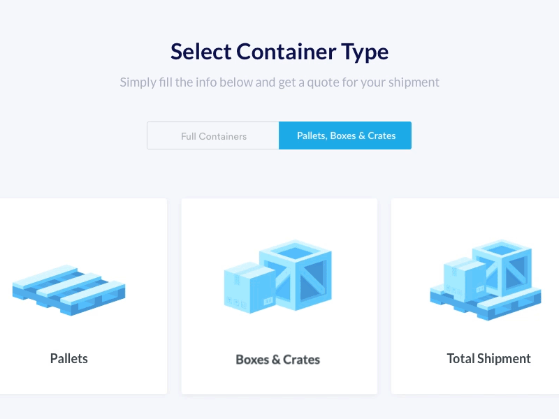 Book Container form icon icons illustration process quote selection steps ui ux