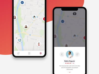 Find Gym & Trainer Nearby app discover gym interface ios iphonex map profile search trainer