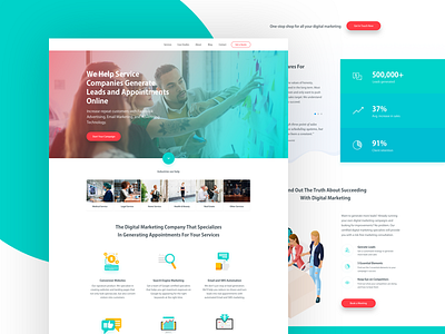 Canny Digital Homepage Redesign gradient homepage icons illustrations landing page ui ux