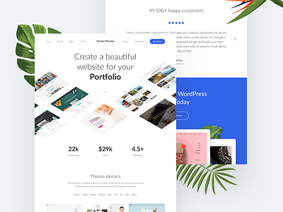Landing page for WP theme banner gradient header homepage landing page perspective webdesign wordpress