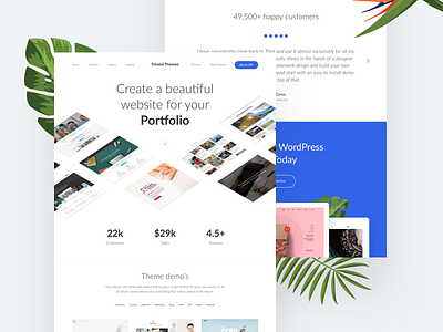 Landing page for WP theme