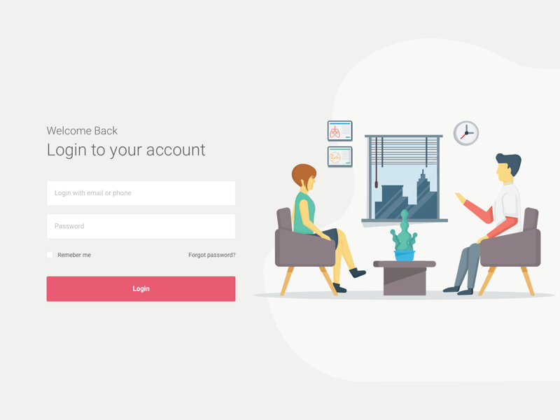 Login Screen For Health Web App By Paresh Khatri On Dribbble