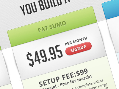 Some table :) clean cost design features fees monthly pricing signup simple table ui ux