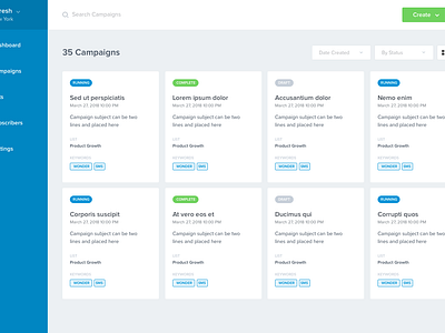 Campaigns Lists by Paresh Khatri on Dribbble