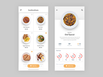 Restaurant Menu food food app interface ios menu mobile mobile ui visualization
