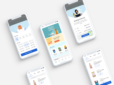 Book Appointment App appointment booking app ecommerce illustration mobile app mobileappdesign petshop