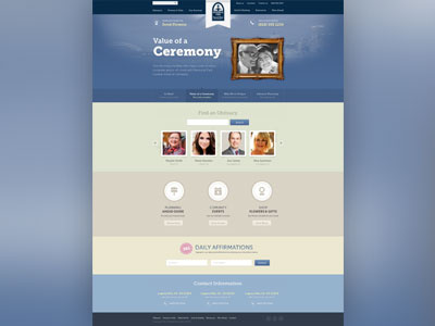 Funeral Home clean colorful funeral homepage non old one profit simple