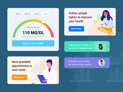 Pharmaceutical App Cards cards clean health illustrations ios medical mobile app mobile design mobile ui simple ui userinterface