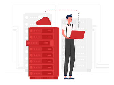 Cloud Server Setup cloud download illustration illustration design internet server