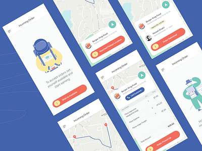 Food Runner App android app app delivery app food illustration interface iosapp map mobile apps mobile design mobile ui track track order