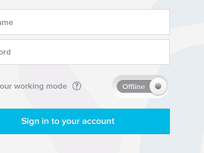 Switch clean login offline online signup simple switch toggle