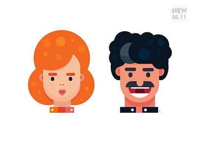 The flat character design icon illustration