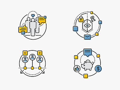 Social Network Icons icons illustration vector