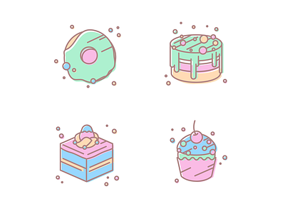 Most important meal of the day cake cupcake dessert donut icons illustration muffin pastel svg vector