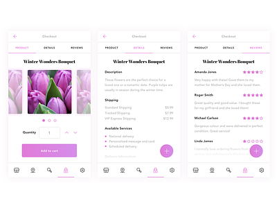 Flower Shop: Product Screen app commerce dailyui flowers pink shop single product uxui