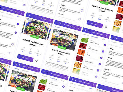 Recipes App app food purple recipes ui