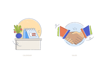 Blog Illustrations: Continued calendar communication handshake illustration office people sales