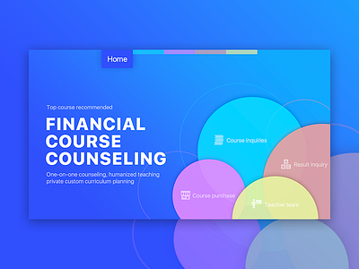 financial web design blue course financial home web