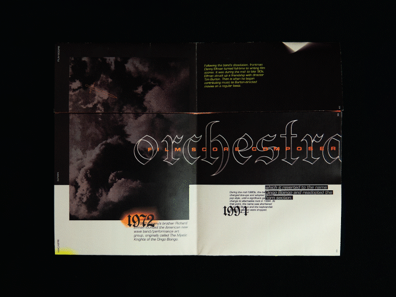Macabre CD Poster album biography blackletter cd cd insert danny elfman design editorial folded poster icon macabre oingo boingo poster typography