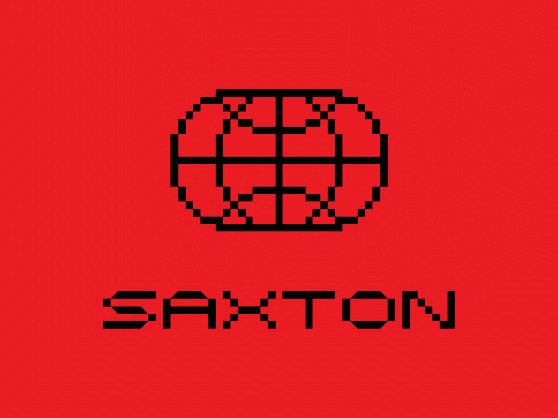 Saxton Worldwide custom typography globe pixel pixelated typo logo typography world worldwide