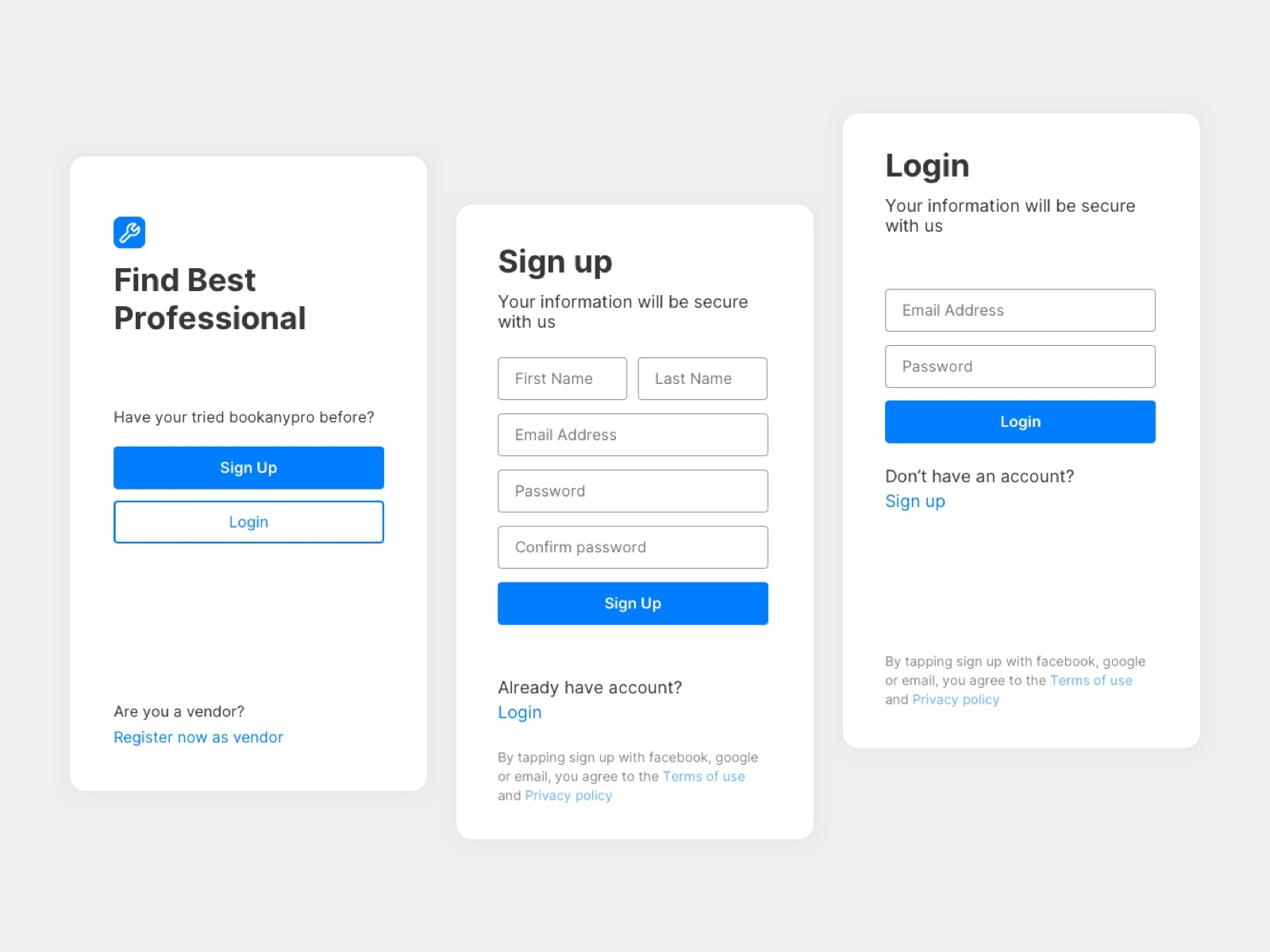 Sign up and Login by Webperts on Dribbble