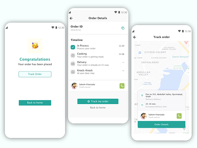 Order details screens from food delivery app concept delivery design details food order order details ui ux