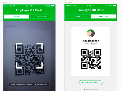 QR Code Scan App by Webperts Dribbble