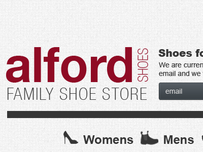 Alford Shoes landing page