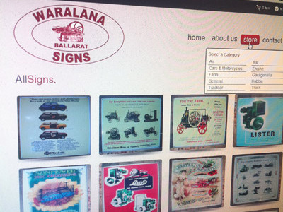 Waralana Signs clean ecommerce signs sleek web design