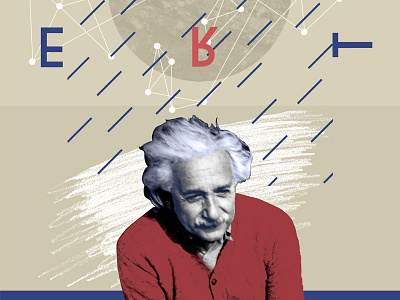 Albert Einstein (Detail) collage design digital illustration kitch nate personal