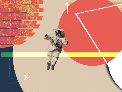 Gravity collage design illustration nate kitch space