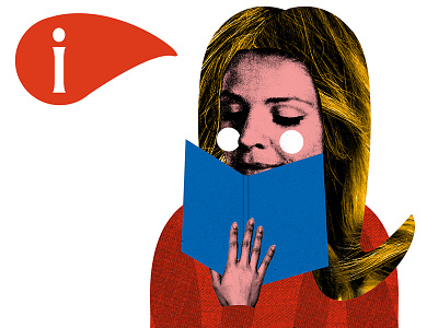 Morgenbladet - Reading Paper vs Digital collage editorial illustration reading opinion
