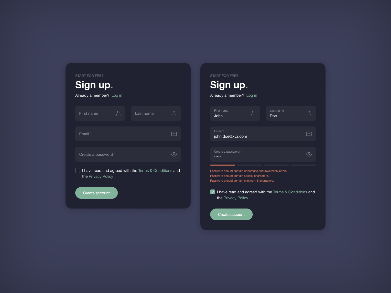 Sign Up Dark Mode By Ionut Alexandru On Dribbble