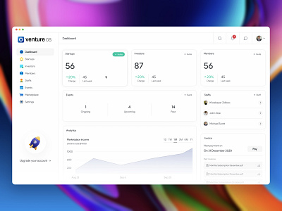 Dashboard design dashboard design home homepage illustration layout minimal platform startup ui uxui venture capital web webdesign