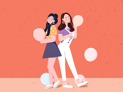 Best friends design illustration ui